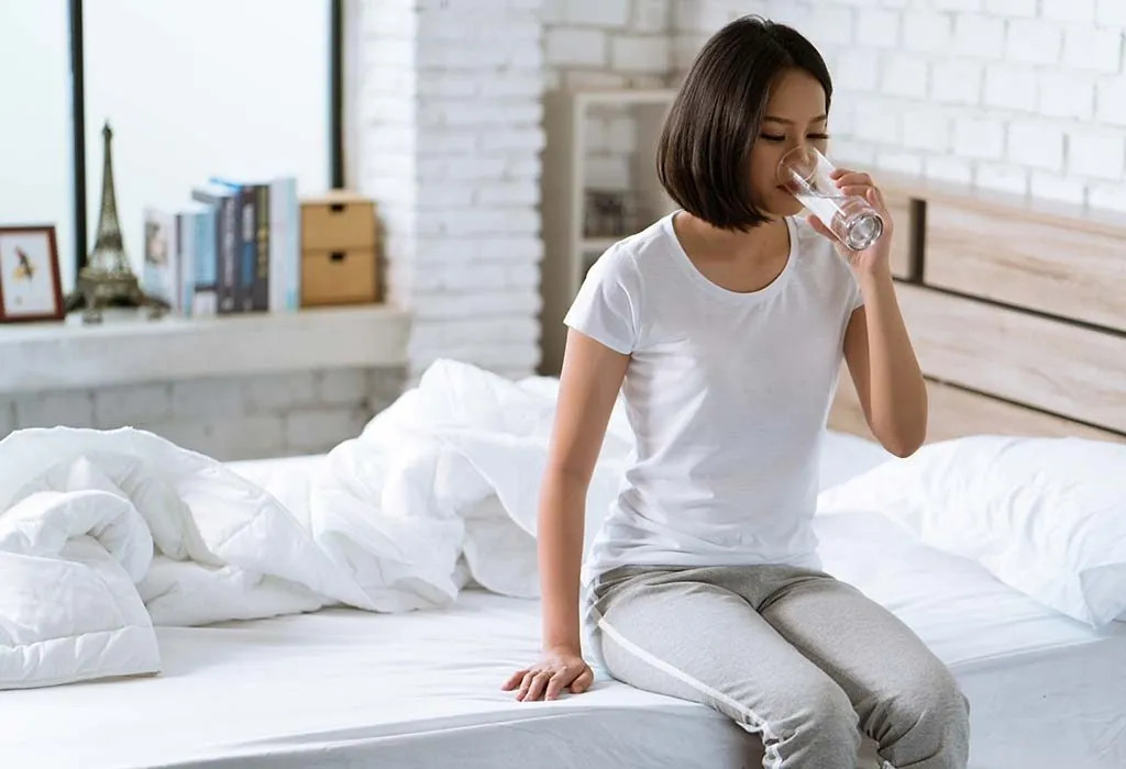 Woman drinking water