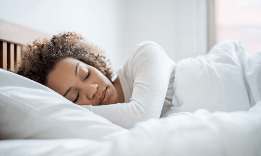 woman getting better sleep